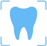 Radiografía de dientes celestes