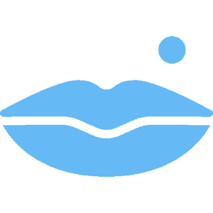 Labios con un lunar azul claro